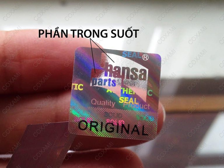 Tem Hologram trong suốt một phần - Tem Chống Giả Công Xảo Minh - Công Ty TNHH MTV Phát Triển Công Nghệ In Công Xảo Minh